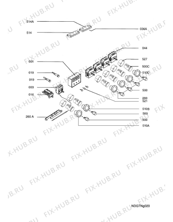 Взрыв-схема плиты (духовки) Electrolux EON3637W  ELUX SPAIN - Схема узла Functional parts 267